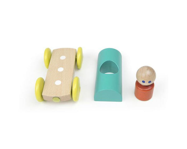 Tegu Magnetic Racer Teal and Yellow