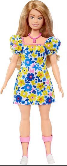 Barbie Down Syndrome Yellow Floral Dress
