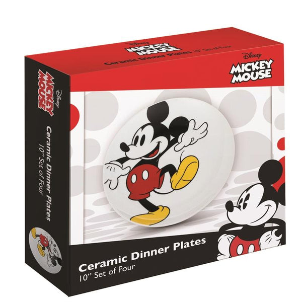 Mickey & Minnie Mouse 4Pcs Plate Set
