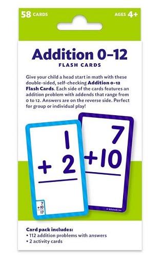 Scholastic Addition 0-12 Flash Cards