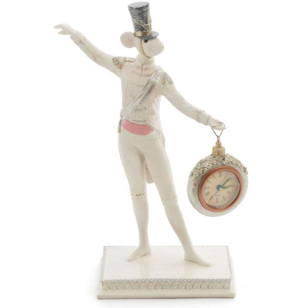 Mouse With Clock Figurine