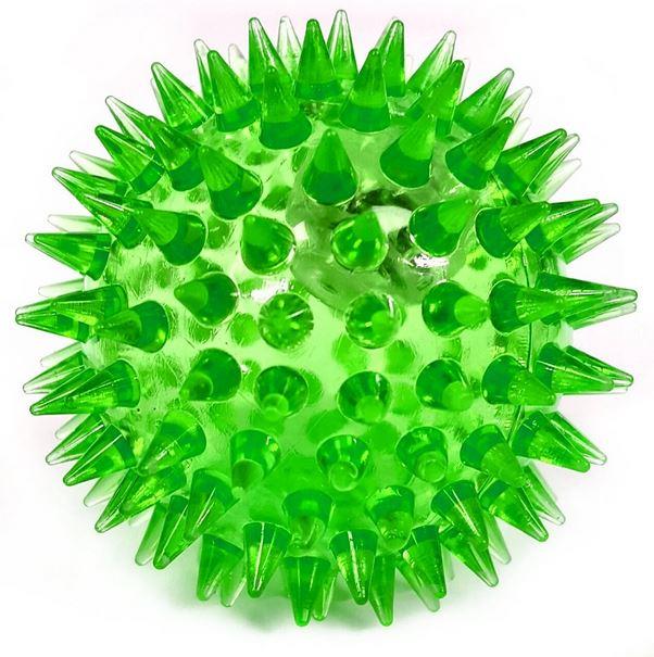 Spiky Sensory Squeaky Light-Up Ball (Green)
