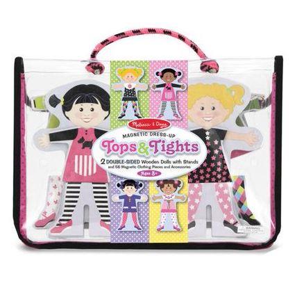 Melissa & Doug Magnetic Wooden Dress Up Dolls Tops and Tights