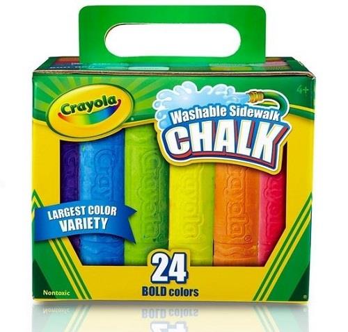 Crayola Washable Sidewalk Chalk 24 BOLD Colors