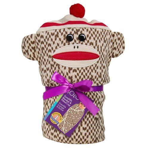 SOZO Sock Monkey Swaddle & Cap Set|Ensemble à Langer & Bonnet Petit Singe