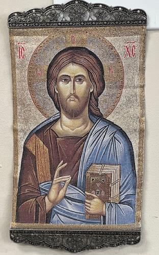 Jesus Orthodox Icon For Wall (Blue)