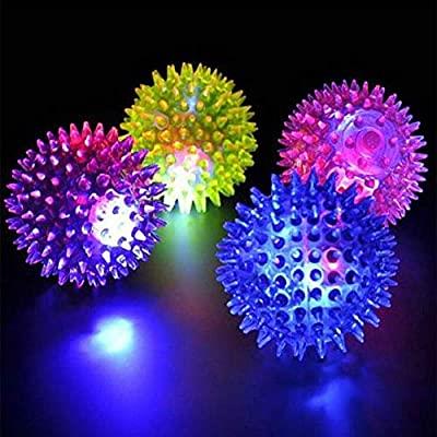 Spiky Sensory Squeaky Light-Up Ball (Green)
