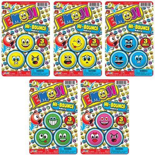 Emoji Bouncy Balls (pack of 3) (Blue)