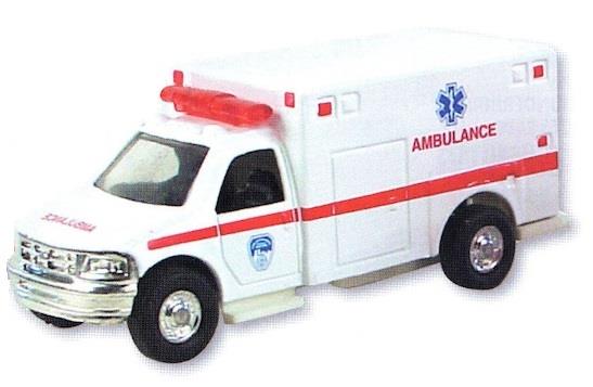 Die Cast Ambulance Pull Back (White)