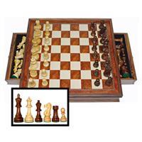 15" Walnut Deluxe Chess Set with Drawer - Jouets LOL Toys