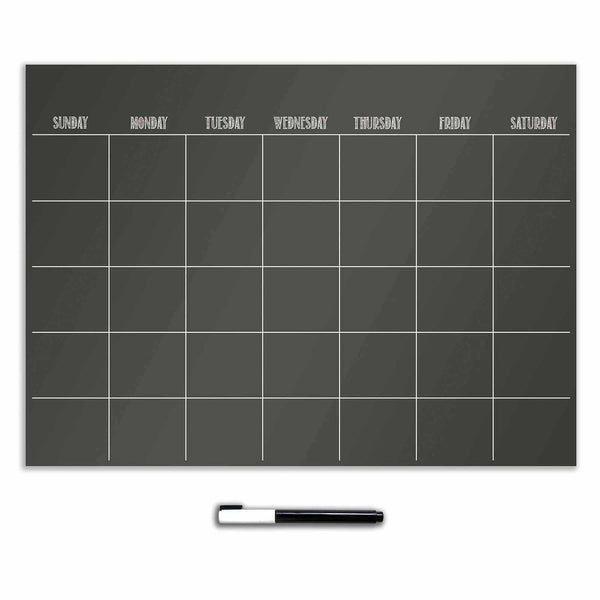 Monthly Dry Erase Calendar (Black) - Jouets LOL Toys