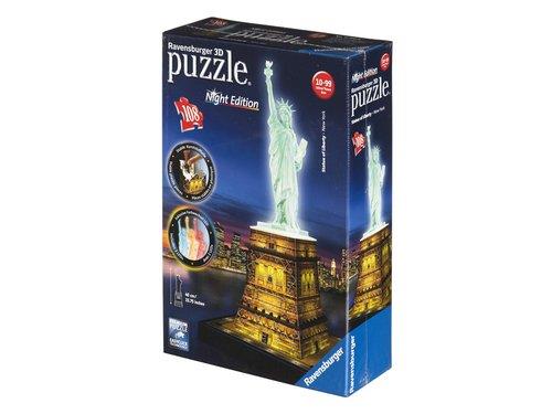 Ravensburger Night Edition: Statue Of Liberty With 3D Puzzle 108pc