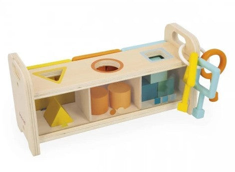 Janod Shape Sorter With Keys / Boîte Trieur de formes à clés