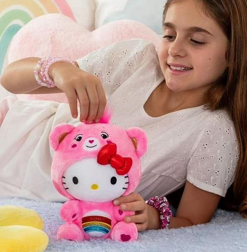 Hello Kitty Care Bear Plush (Pink Rainbow Cheer)