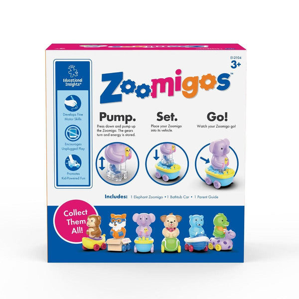 Educational Insights Zoomigos Elephant With Bath Tub Zoomer