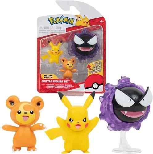 Pokemon Battle Figure Pack (Pikachu, Gastly, Teddiursa)