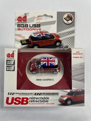 USB Retractable Mini Cooper S 1:68 Flash Drive 8GB