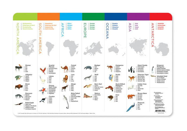 Crocodile Creek Placemat World Animals
