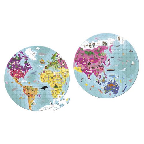 Janod Puzzle Double Sided World
