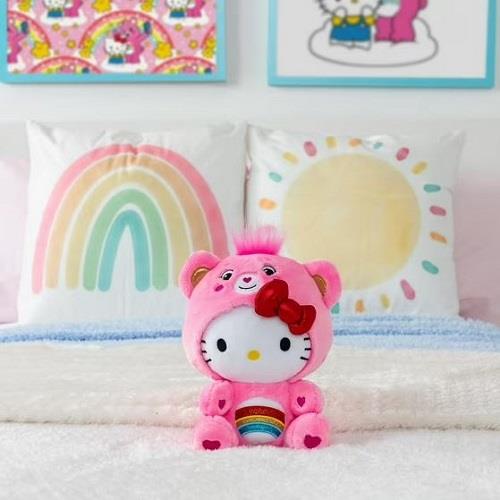 Hello Kitty Care Bear Plush (Pink Rainbow Cheer)