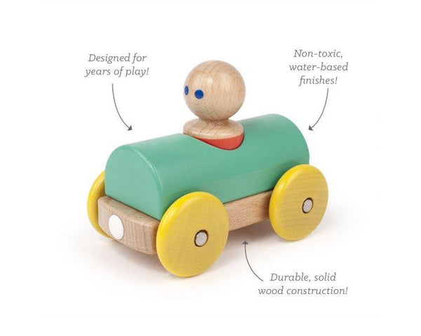 Tegu Magnetic Racer Teal and Yellow