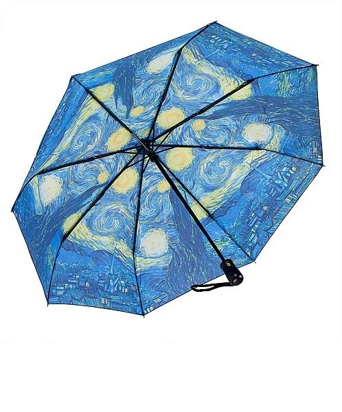 Galleria Reverse Close Folding Umbrella Van Gogh Starry Night