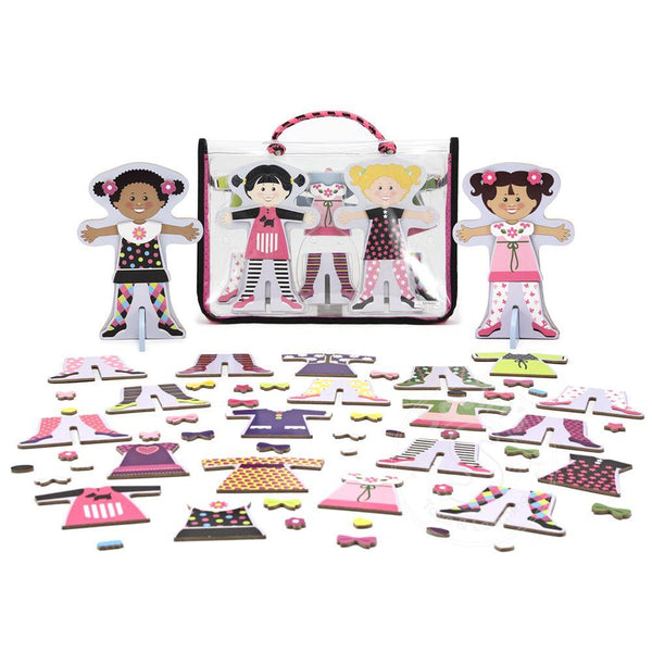 Melissa & Doug Magnetic Wooden Dress Up Dolls Tops and Tights