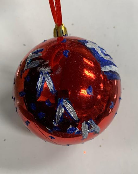 Ornament by Katerina Mertikas - Greek Flag (Ellas) (Red Ornament)
