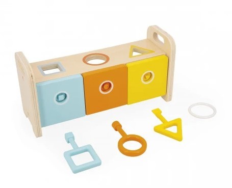 Janod Shape Sorter With Keys / Boîte Trieur de formes à clés