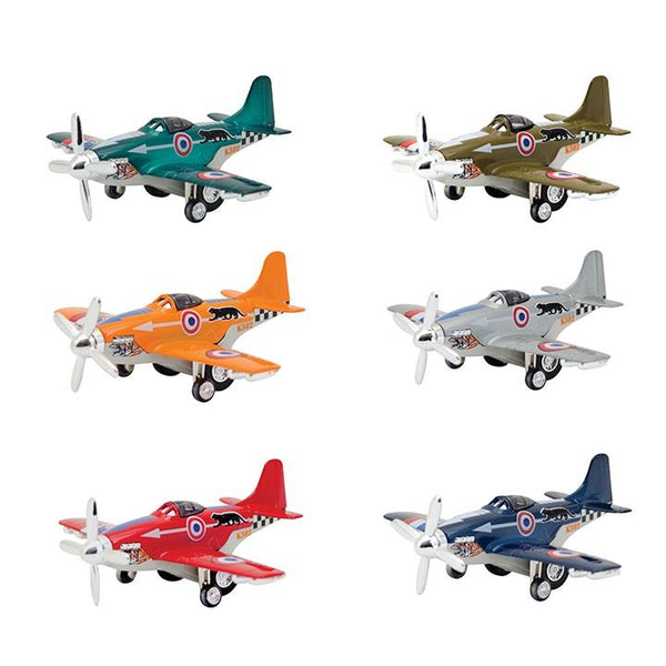 Schylling Die Cast Airplane Pull Back (Silver)