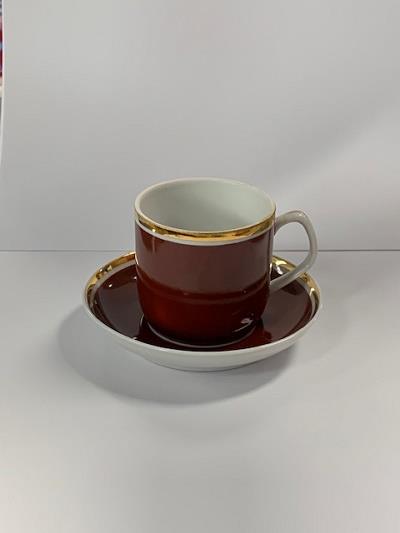 Vintage Collectible Hollohaza Porcelain Demitasse Teacup & Saucer Set