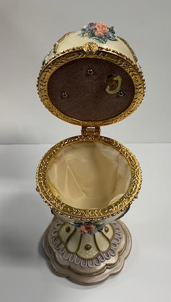 Decorative Egg With Flower Musical Jewelry Box