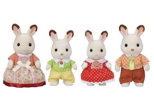 Calico Critters Chocolate Rabbit Family