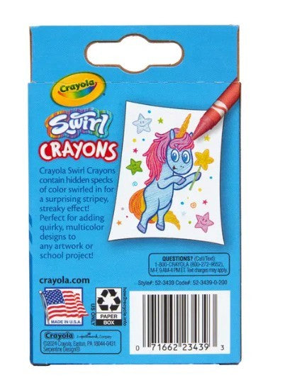 Crayola 24 Swirl Crayons - 24 crayons de cire à effet tourbillon