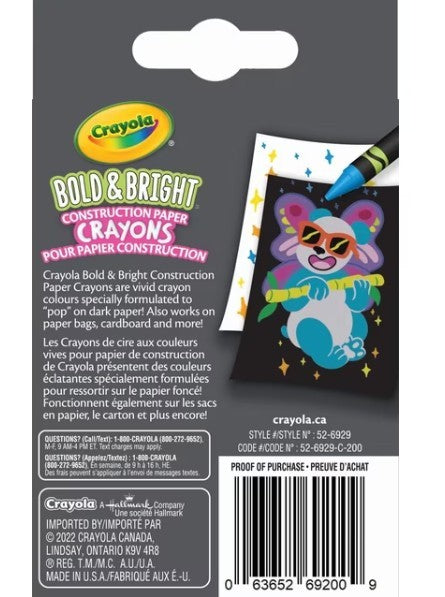 Crayola 24 Bright & Bold Crayons - 24 crayons aux couleurs vives et éclatantes