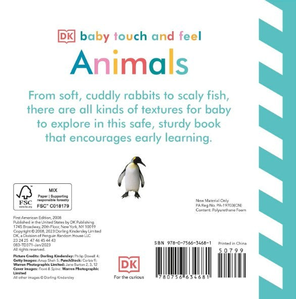 DK Baby Touch and Feel Animals Book - Livre « Bébé : Animaux à toucher »