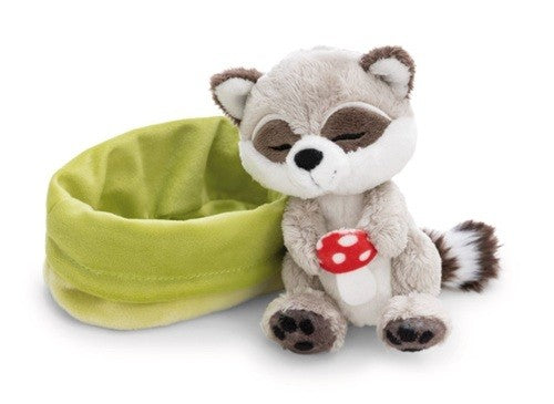 Nici Sleeping Racoon Plush - Peluche de raton laveur endormi