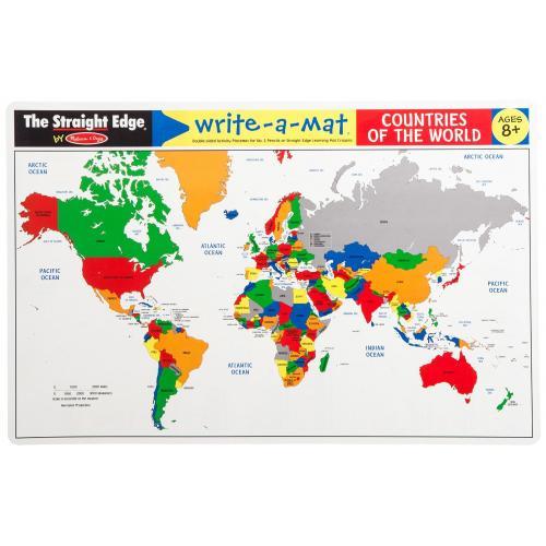 Melissa & Doug Write A Mat Map Countries Place Mat