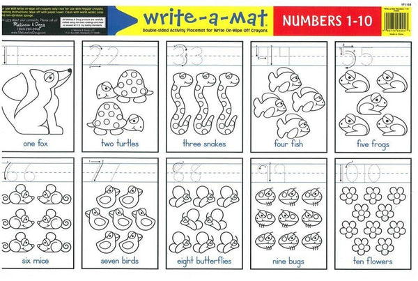 Melissa & Doug Write A Mat Numbers Place Mat