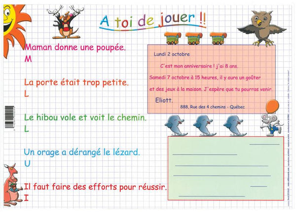 Placemat J'Apprends L'Écriture (French)