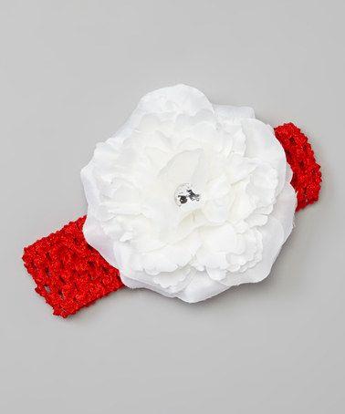 Bearington Baby Blooms Crochet Headband Red