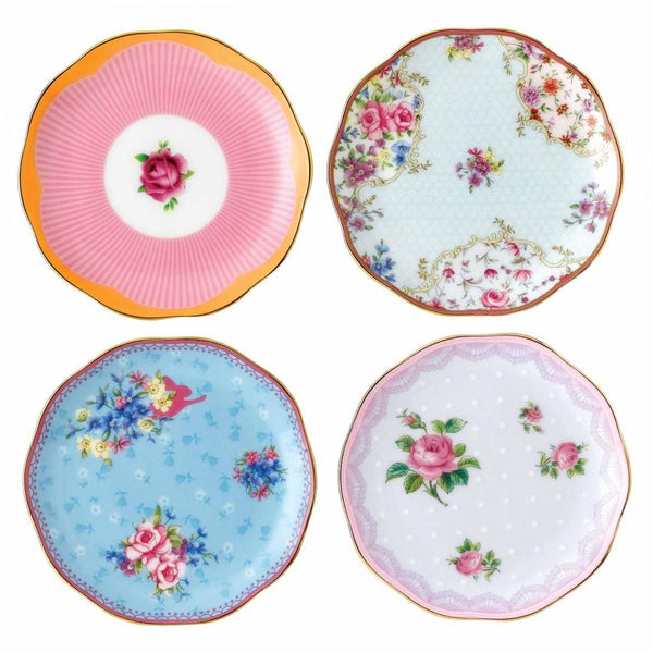 Candy Mix Tea Cups & Saucers (Set of 4)