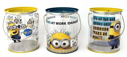 Minions at Work Tin Transparent Paint Can Bucket