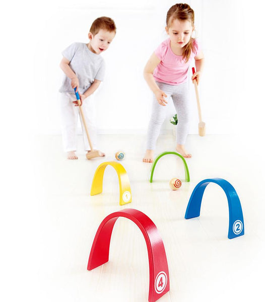 Hape Rainbow Croquet Caddy (Montreal, In-Store or Pickup ONLY)