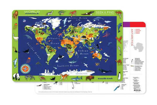 Crocodile Creek Placemat World Animals