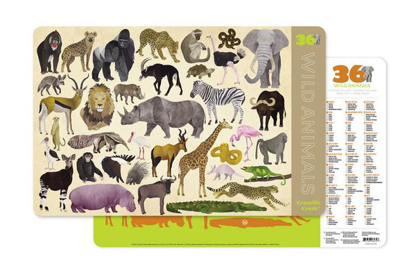 Crocodile Creek Placemat Wild Animals