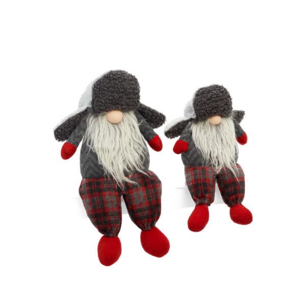 Santa Gnome with Hunter Hat Plush (Grey and Red)