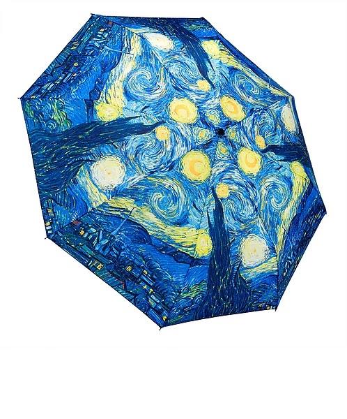 Galleria Reverse Close Folding Umbrella Van Gogh Starry Night