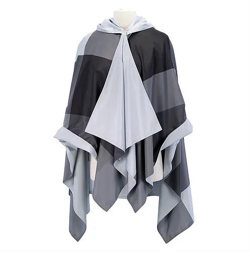 Galleria RainCape Grey Oversized Plaid