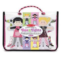 Melissa & Doug Magnetic Wooden Dress Up Dolls Tops and Tights / Hauts et collants magnétiques en bois pour habiller les poupées